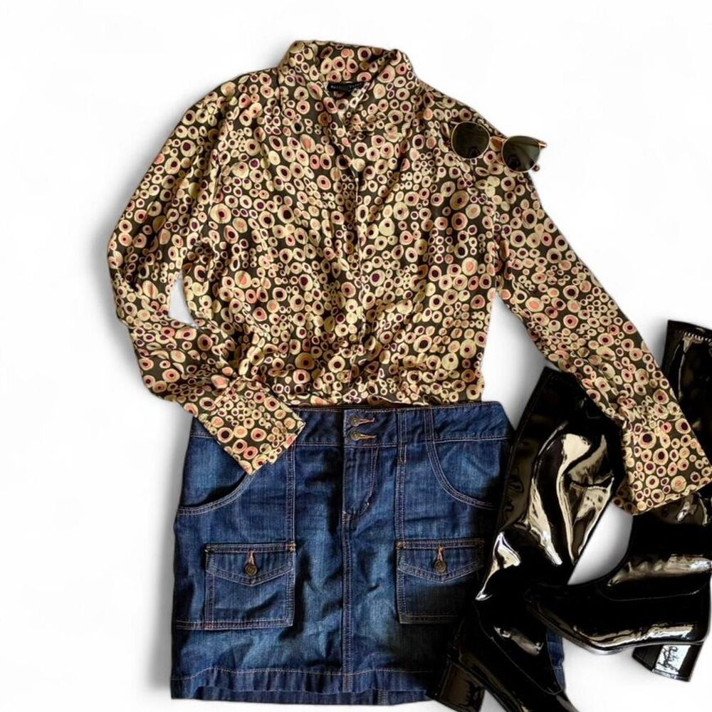 Vintage Randy Kemper 70s Inspired Print Button Down Blouse